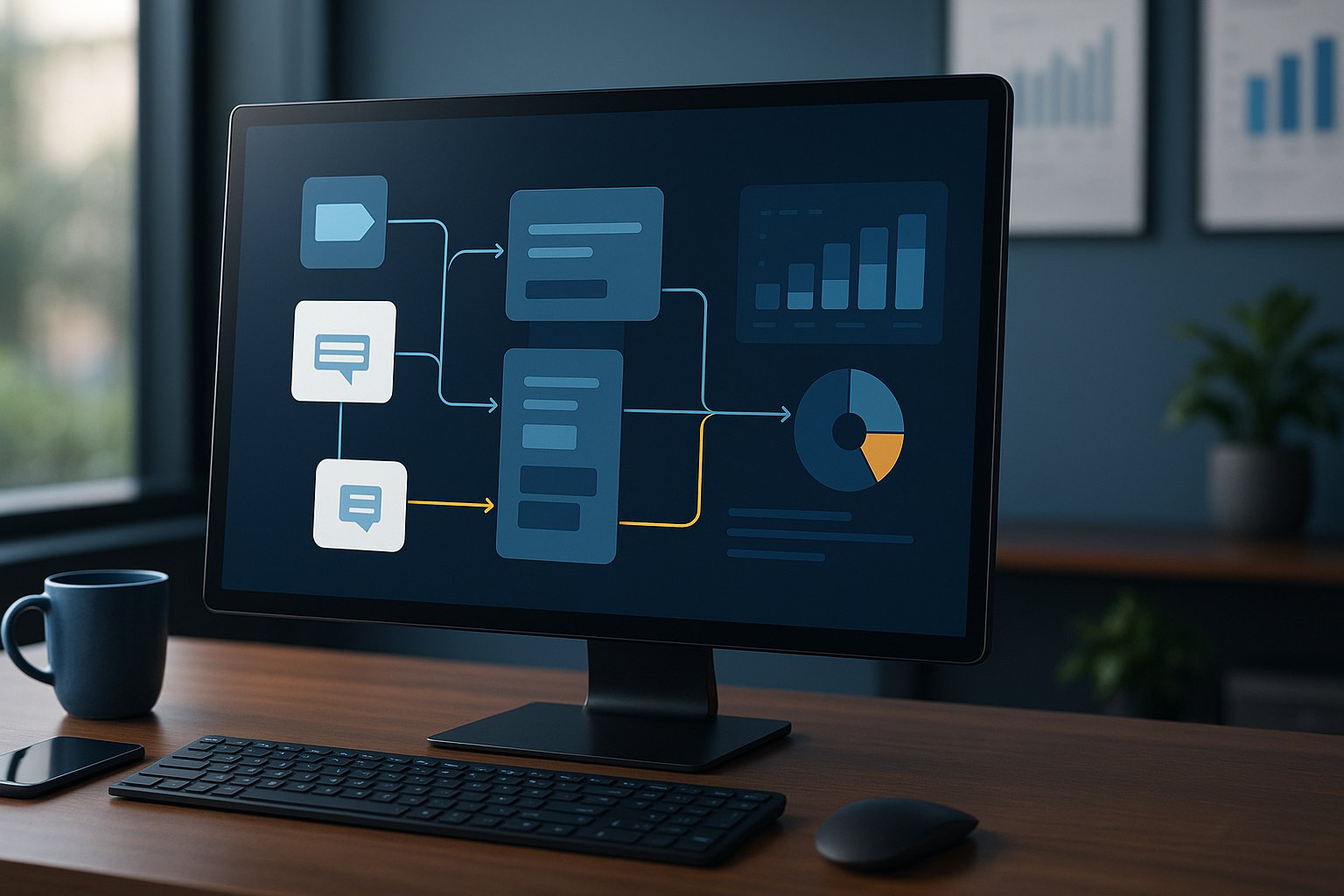 SnapAd visual representing campaign workflow automation and creative operations.